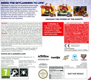 Skylanders Giants (Europe) (En,Fr,De,Es,It,Nl) box cover back